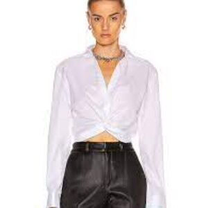 DION LEE “TWIST PLACKET”Long Sleeve Blouse White Women's Size 8 NWOT